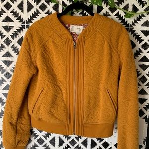 Anthro textured mustard bomber